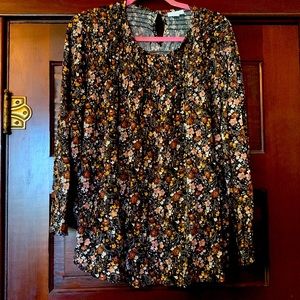 J.Jill xl floral print with paisley peasant blouse.